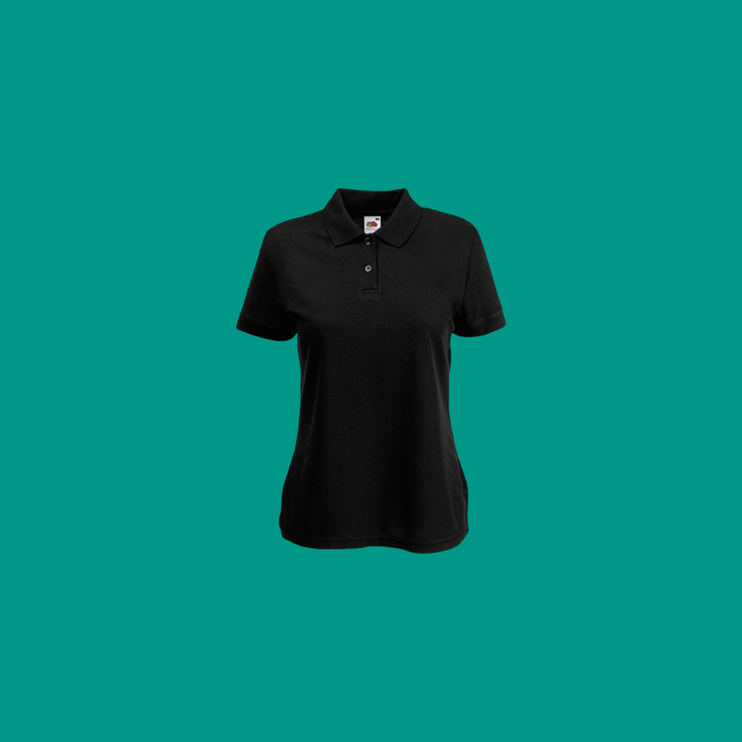 Fruit Of The Loom Womens Heavy Polo Black Small