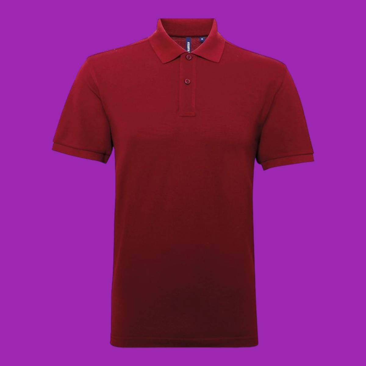Asquith and Fox Mens Polycotton Blend Polo Burgandy XL