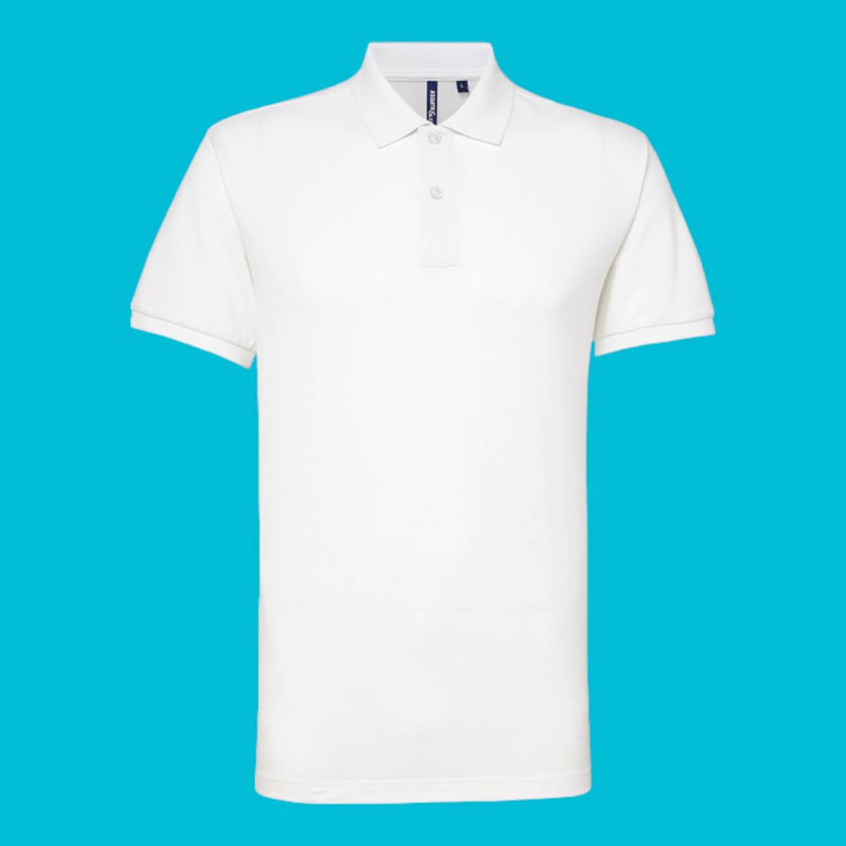 Asquith and Fox Mens Polycotton Blend Polo White Large