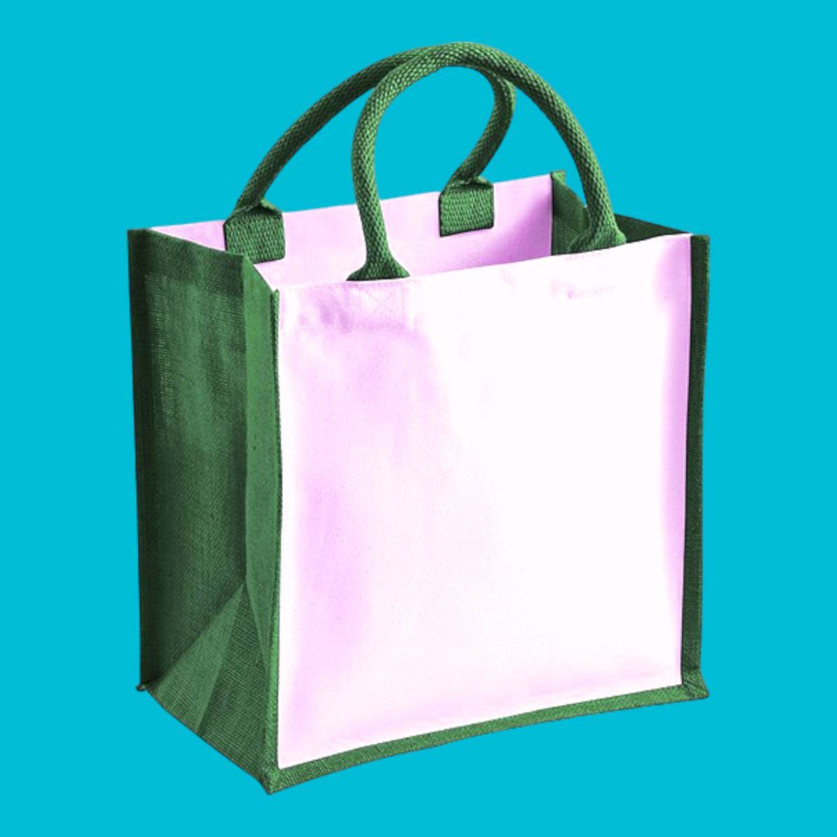Westford Mill Printers Midi Jute Tote Green