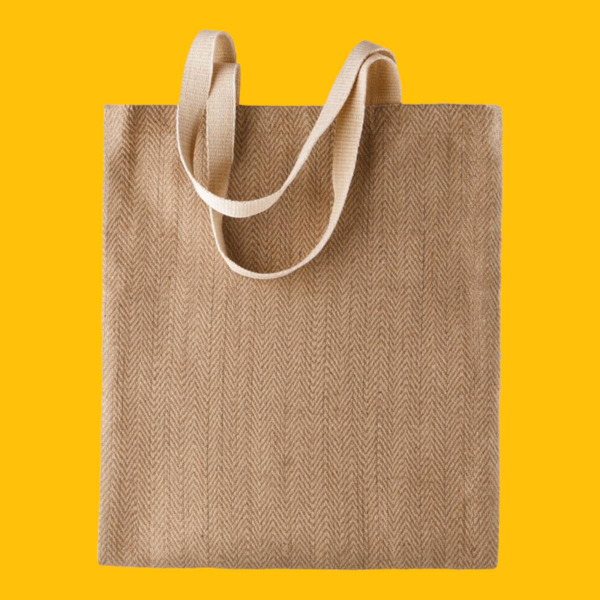 KiMood 100% Natural Yarn Dyed Jute Bag Natural Cappucino