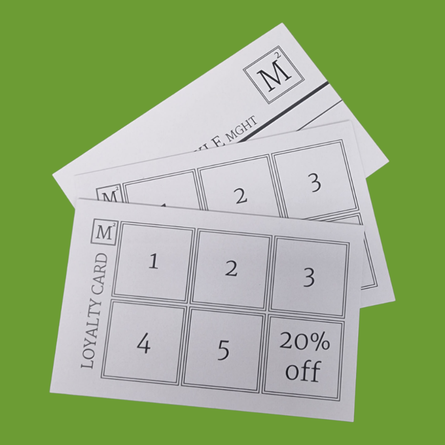 Loyalty cards are a fab incentive for customers to keep returning