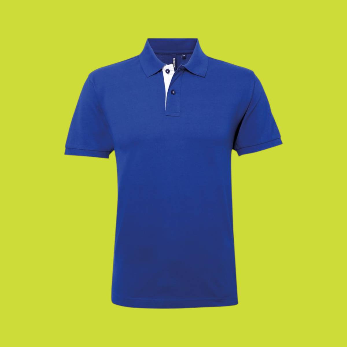 Asquith and Fox Mens Classic Fit Contrast Polo - Royal White