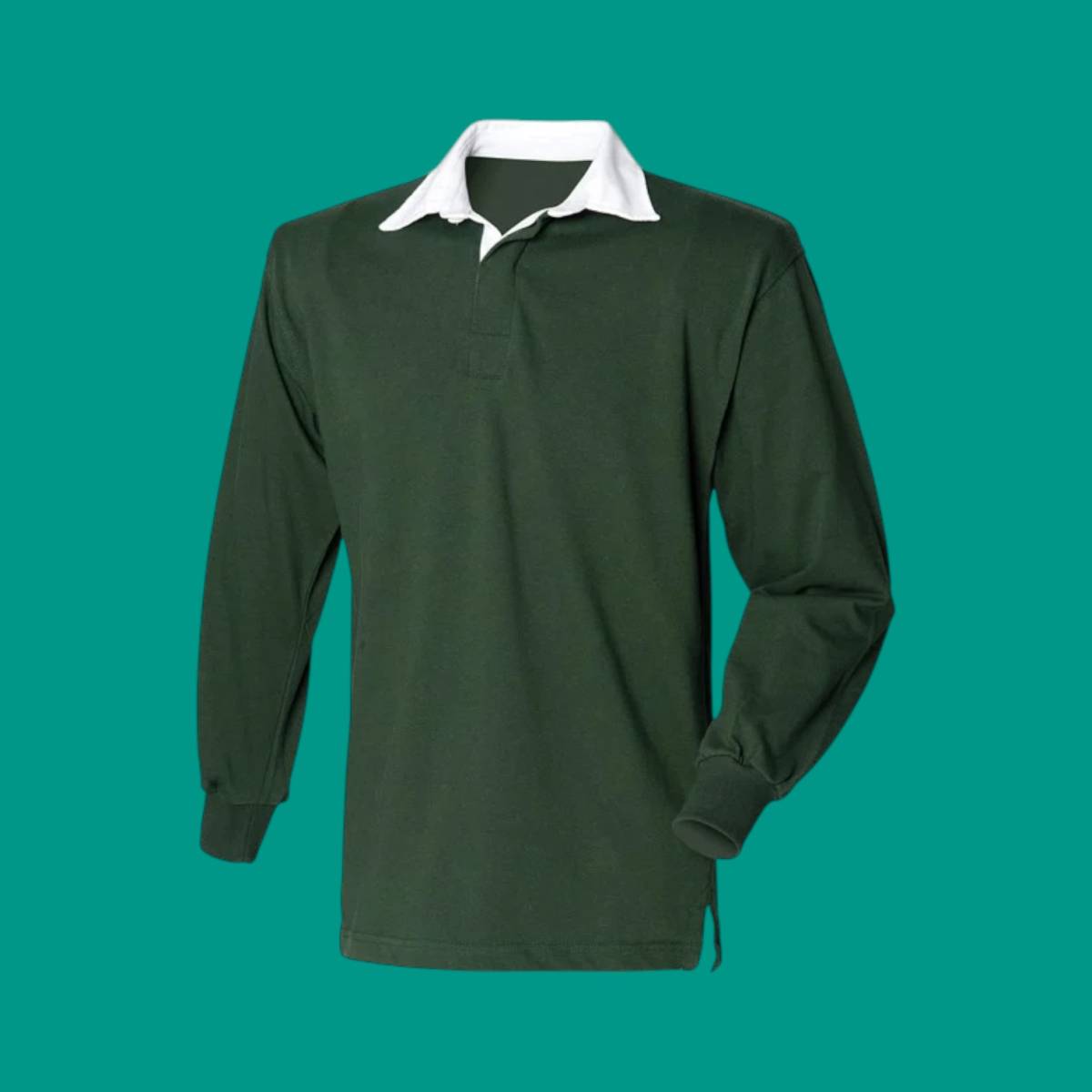 Front Row and Co Long Sleeve Original Rugby Shirt - Bottle Green