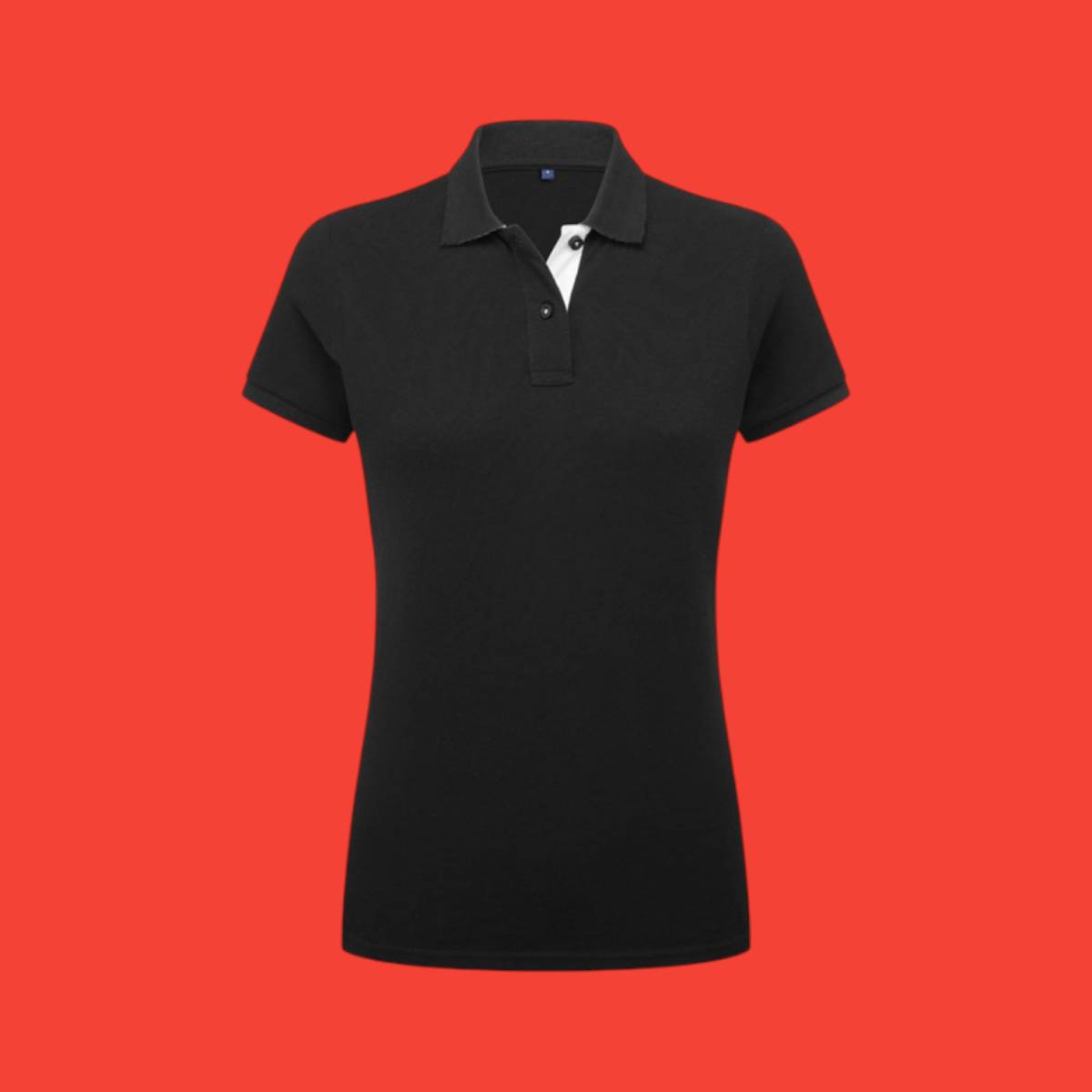 Asquith & Fox Womens Contrast Polo - Black White