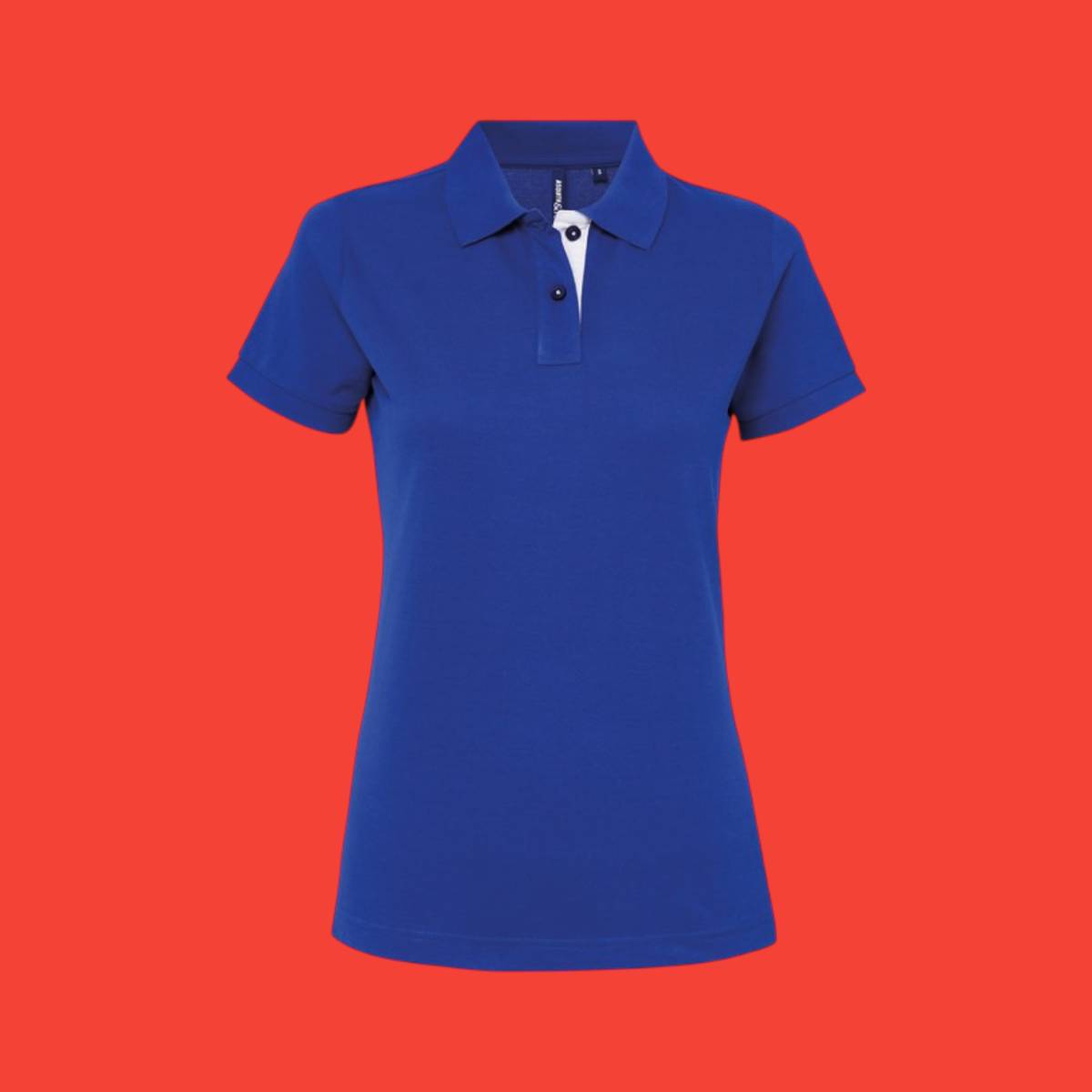 Asquith & Fox Womens Contrast Polo - Royal White