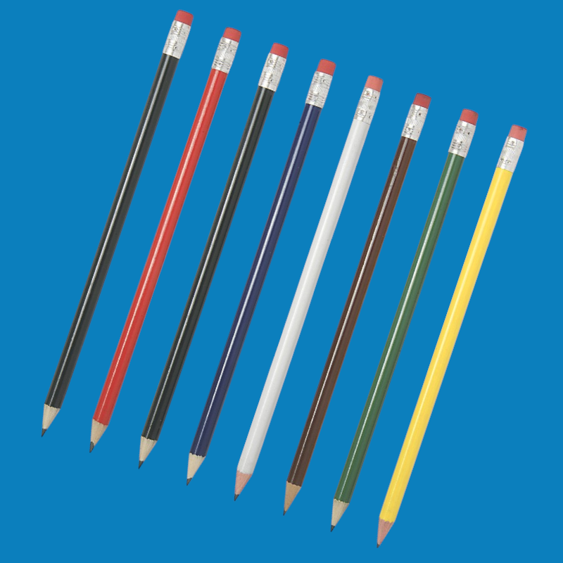 Wooden Pencils with Eraser - One Colour